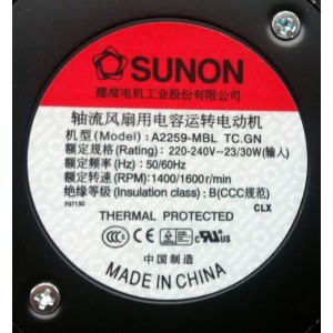 Sunon A2259-MBL TC.GN 220-240V 23/30W Cooling Fan